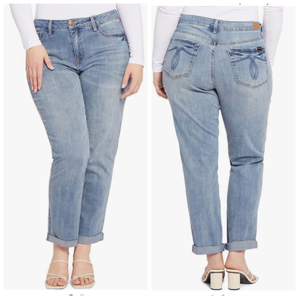 SEVEN7 WEEKEND BOYFRIEND WOMENS JEANS WASHED LIGHT BLUE SIZE 12 NEW/TAGS